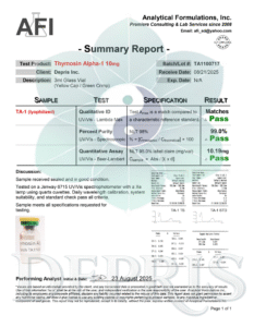 Thymosin Alpha-1 - COA - Debs Peptalk